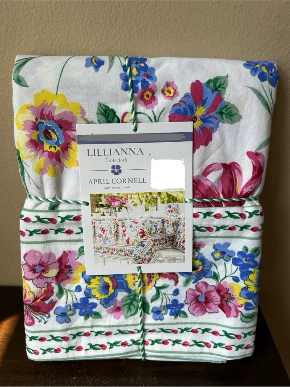 April Cornell Cotton Tablecloth Lilliana 60”x 84” Oblong Floral Spring New